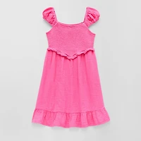 Thereabouts Little & Big Kid Girls Short Sleeve Cap A-Line Dress
