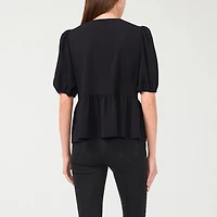 Sam And Jess Womens Short Sleeve Bow Front Blouse