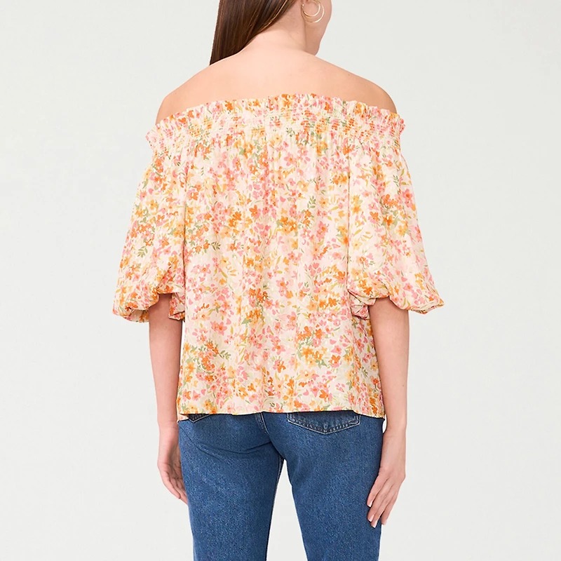 Sam And Jess Womens Straight Neck Short Sleeve Blouse
