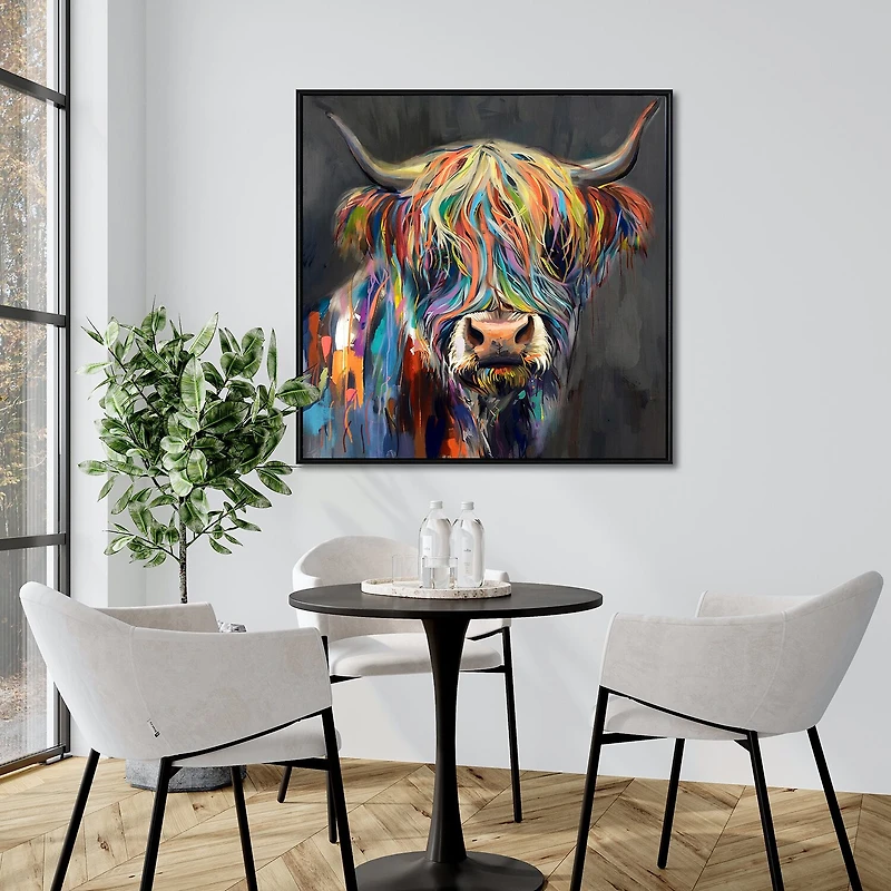 Streamline Art Rainbow Highland Framed Canvas Art