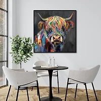 Streamline Art Rainbow Highland Framed Canvas Art