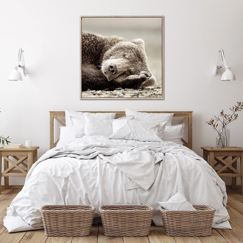 Streamline Art Sleeping Bear Canvas Art