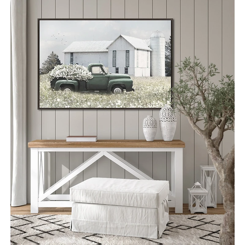 Streamline Art Flowers On The Farm Framed Canvas Art