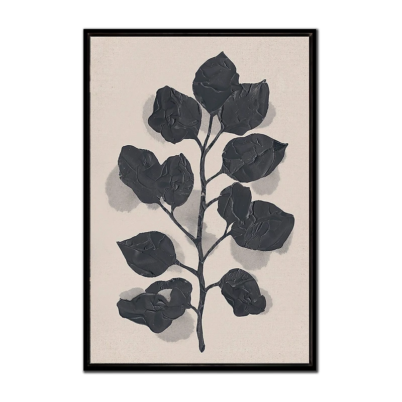 Streamline Art Black Rose Silhouette Ii Framed Canvas Art