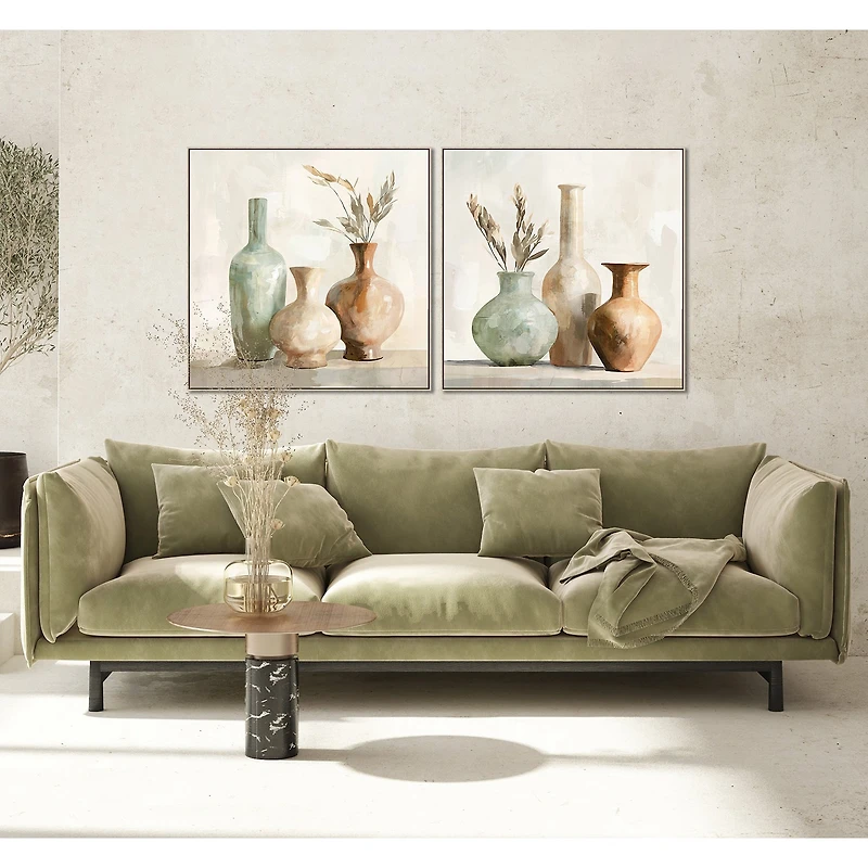 Streamline Art Rustic Vessels Ii Framed Canvas Art