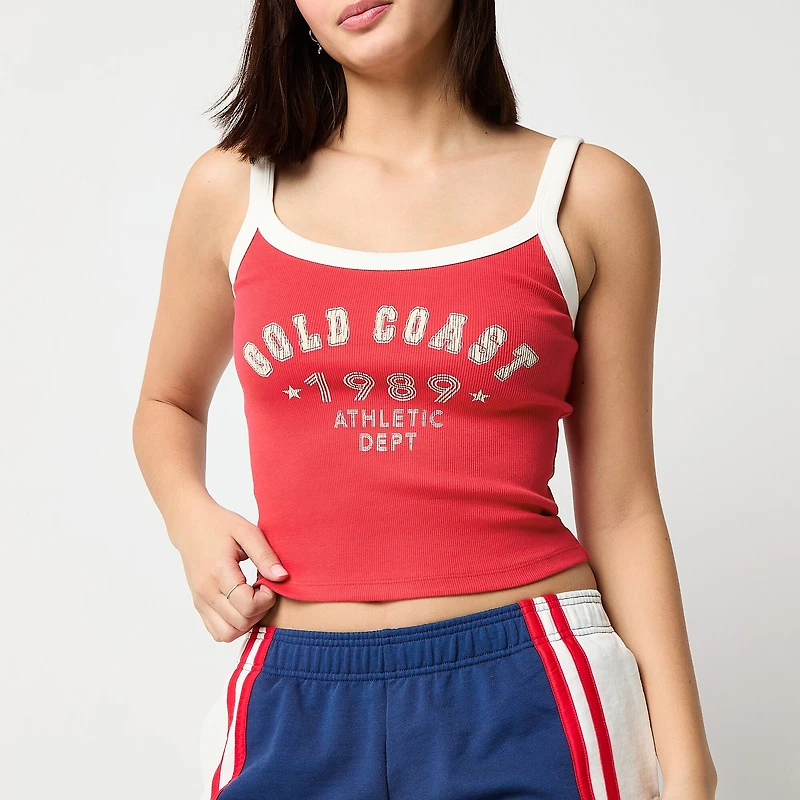 Arizona Womens Juniors Scoop Neck Tank Top