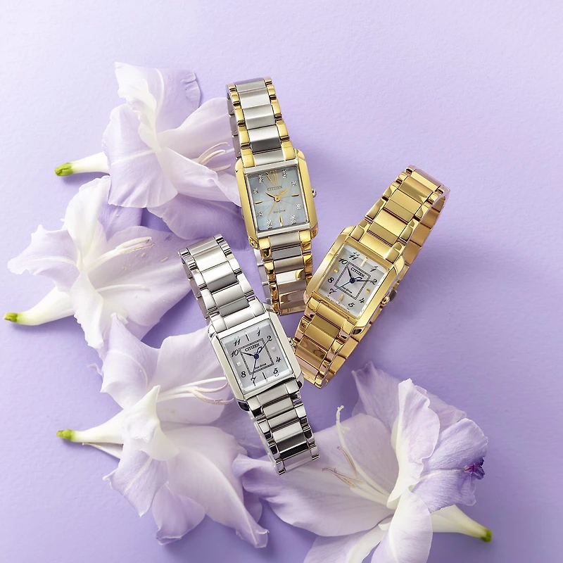 Citizen Bianca Womens Silver Tone Stainless Steel Bracelet Watch Ew5600-52d