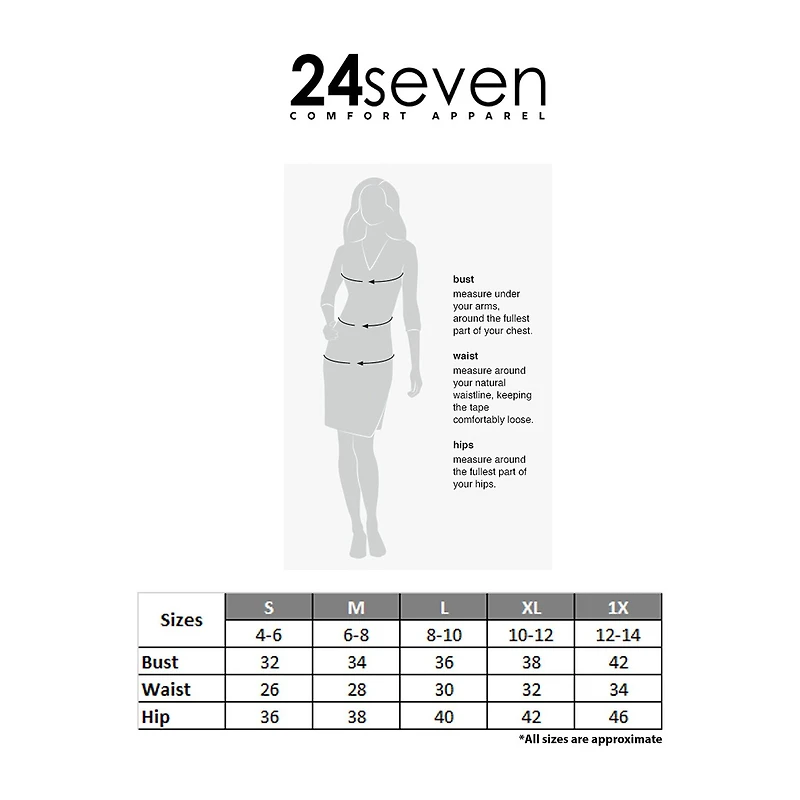 24seven Comfort Apparel Womens Round Neck Sleeveless Fit + Flare Dress