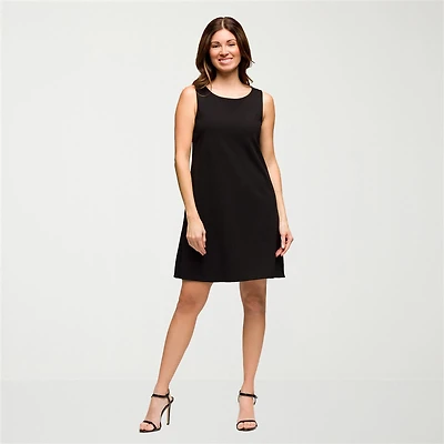 24seven Comfort Apparel Womens Round Neck Sleeveless Shift Dress