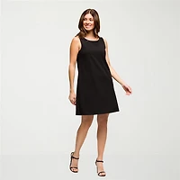 24seven Comfort Apparel Womens Round Neck Sleeveless Shift Dress