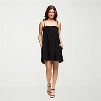 24seven Comfort Apparel Womens Square Neck Sleeveless Babydoll Dress