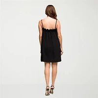 24seven Comfort Apparel Womens Square Neck Sleeveless Babydoll Dress