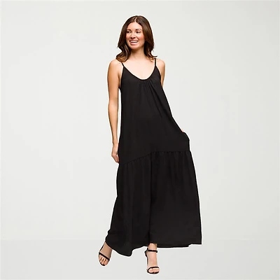 24seven Comfort Apparel Womens Scoop Neck Sleeveless A-Line Dress