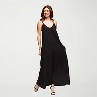 24seven Comfort Apparel Womens Scoop Neck Sleeveless A-Line Dress