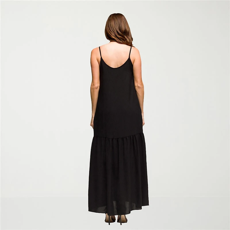 24seven Comfort Apparel Womens Scoop Neck Sleeveless A-Line Dress