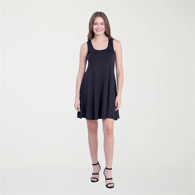 24seven Comfort Apparel Womens Sleeveless Swing Dresses