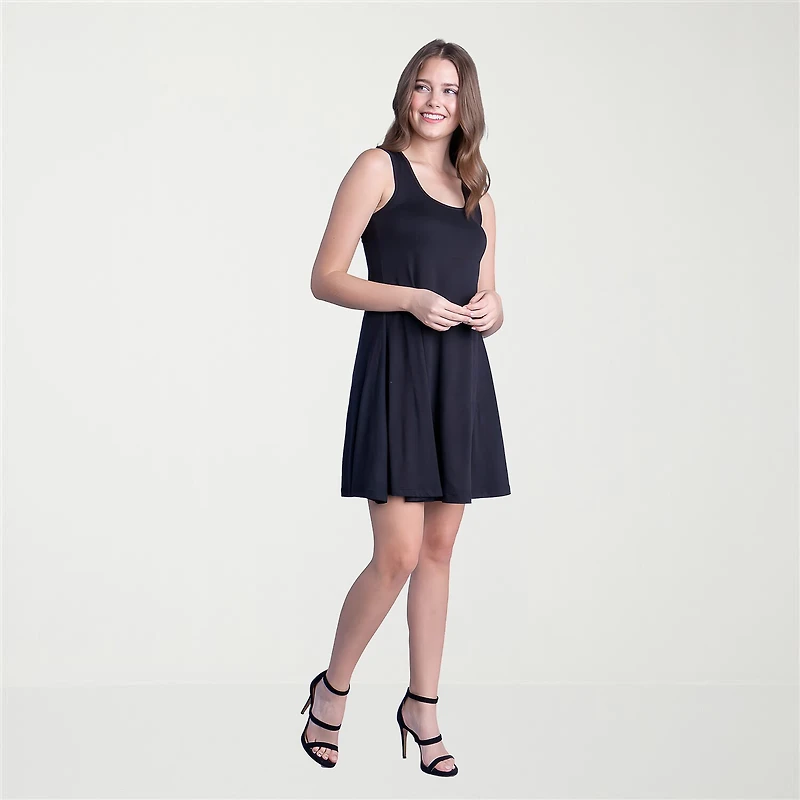 24seven Comfort Apparel Womens Sleeveless Swing Dresses