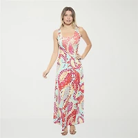24seven Comfort Apparel Womens Scoop Neck Sleeveless Maxi Dress