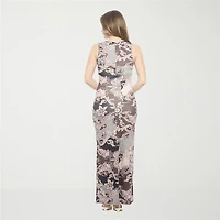 24seven Comfort Apparel Womens Round Neck Sleeveless Casual Paisley Bodycon Dress