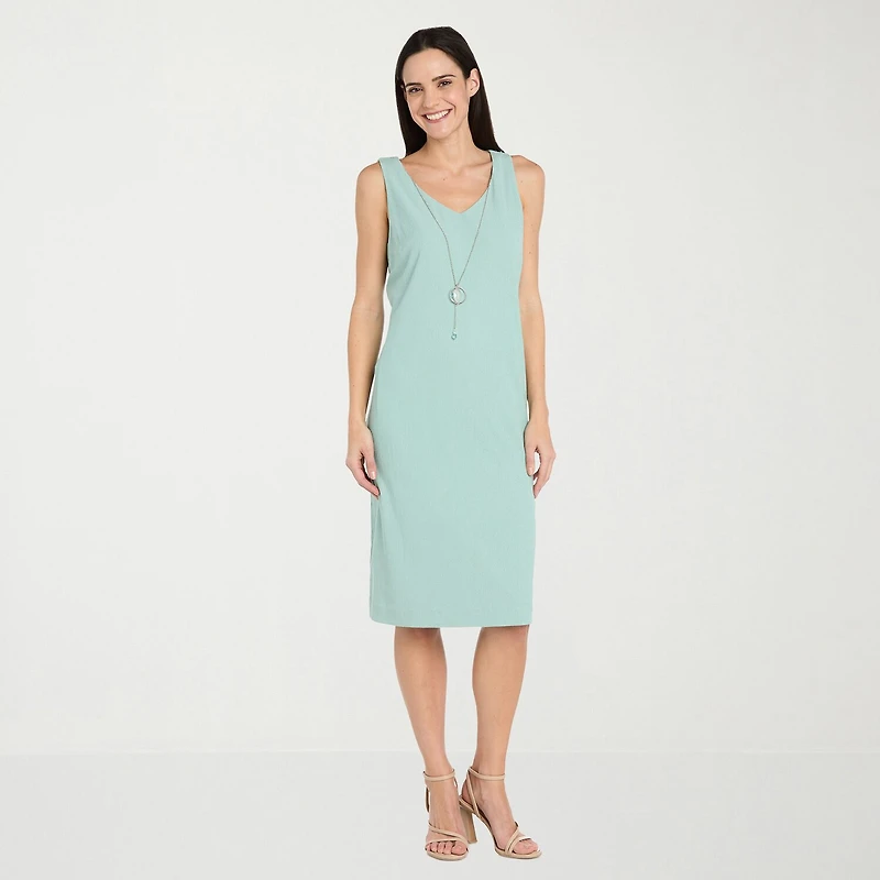 R & M Richards Womens Jacket Dress With Removable Necklace