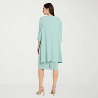 R & M Richards Womens Jacket Dress With Removable Necklace