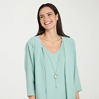 R & M Richards Womens Jacket Dress With Removable Necklace