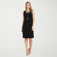 R & M Richards Womens Floral Jacket Dress With Removable Necklace