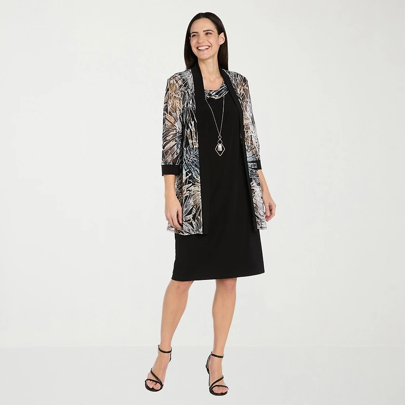 R & M Richards Womens Petite Jacket Dress