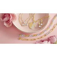 Diamond Addiction "Mom" (G-H / I1-12) Womens 1/10 CT. T.W. Lab Grown White Diamond 14K Gold Over Silver 18 Inch Pendant Necklace