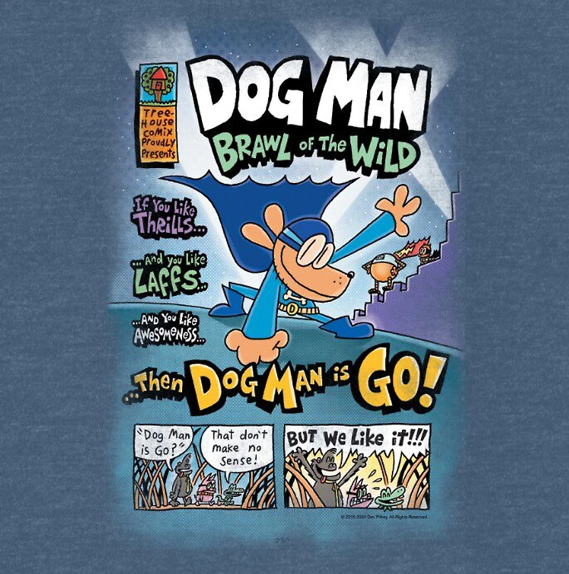 Dog Man Little & Big Kid Boys Crew Neck Short Sleeve Regular Fit Graphic T-Shirt