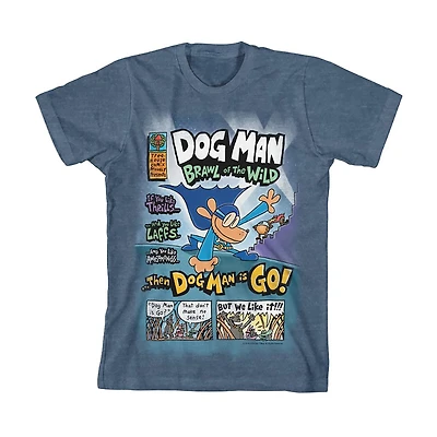Dog Man Little & Big Kid Boys Crew Neck Short Sleeve Regular Fit Graphic T-Shirt