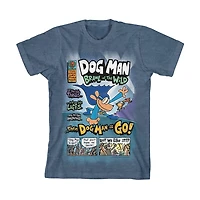 Dog Man Little & Big Kid Boys Crew Neck Short Sleeve Regular Fit Graphic T-Shirt