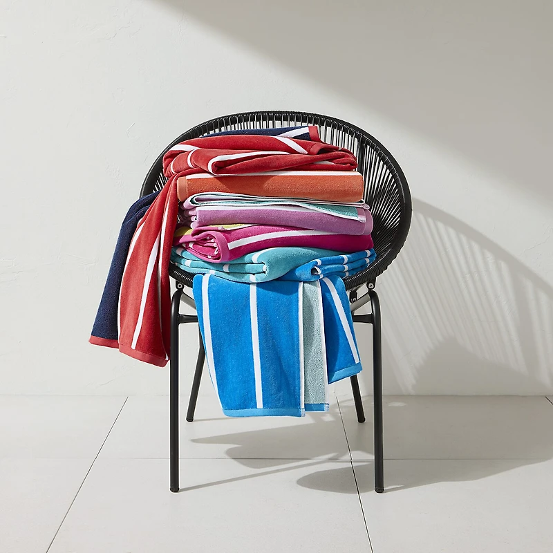 Outdoor Oasis Cabana Stripe Double-sided Beach Towel