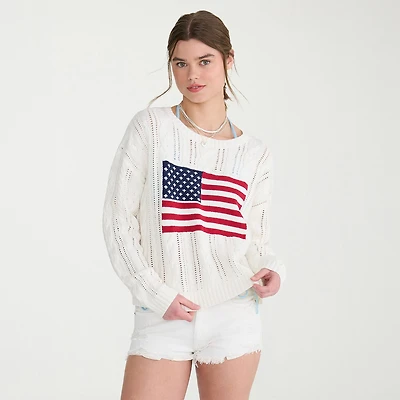 AEROPOSTALE Juniors Womens Crew Neck Long Sleeve Cable Knit Pullover Sweater
