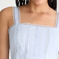AEROPOSTALE Womens Juniors Square Neck Sleeveless Peplum Top