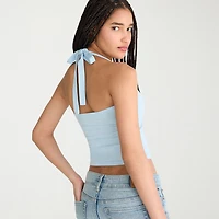 AEROPOSTALE Womens Juniors Halter Neck Sleeveless Tank Top