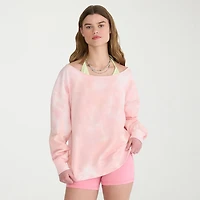 AEROPOSTALE Womens Juniors Asymmetrical Neck Long Sleeve Sweatshirt