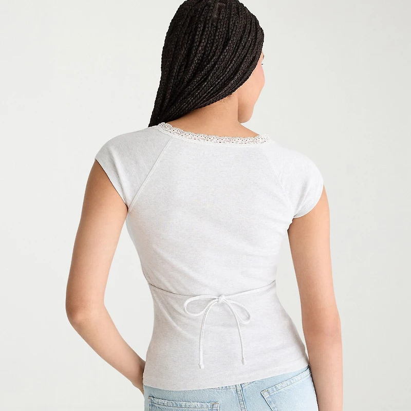 AEROPOSTALE Womens Juniors V Neck Short Sleeve T-Shirt