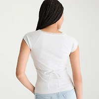 AEROPOSTALE Womens Juniors V Neck Short Sleeve T-Shirt
