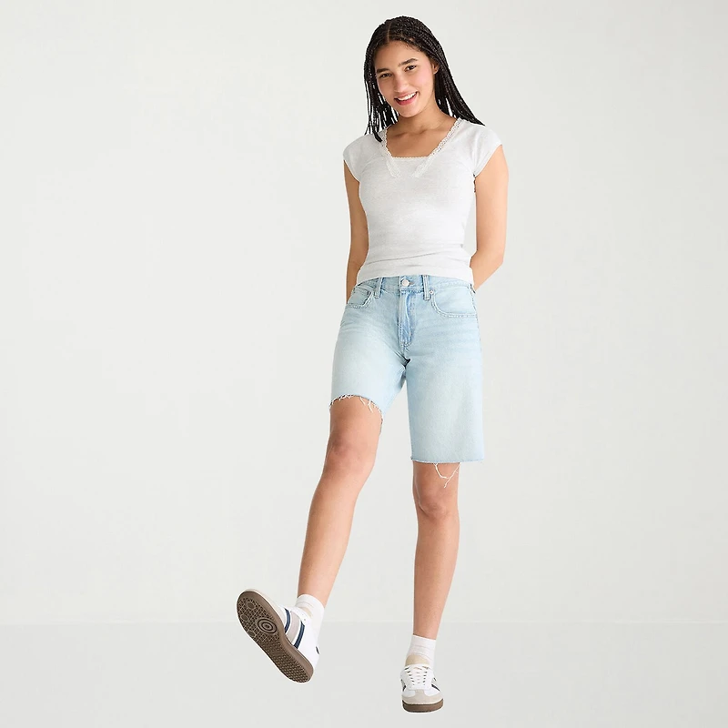 AEROPOSTALE Womens Juniors V Neck Short Sleeve T-Shirt