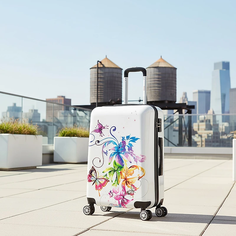 InUSA Fusion 24 Inch Hardside Lightweight Checked Spinner Luggage