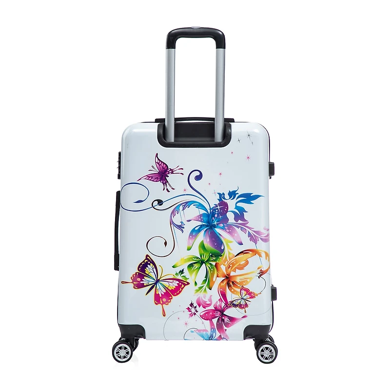 InUSA Fusion 24 Inch Hardside Lightweight Checked Spinner Luggage
