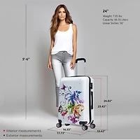 InUSA Fusion 24 Inch Hardside Lightweight Checked Spinner Luggage