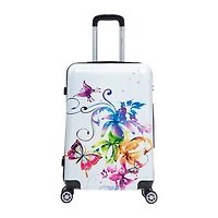 InUSA Fusion 24 Inch Hardside Lightweight Checked Spinner Luggage