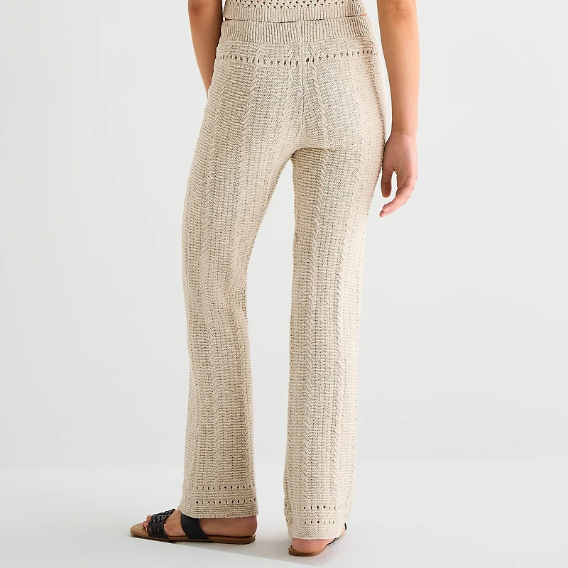 Arizona Womens Juniors Straight Low Rise Pull-On Pant