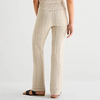 Arizona Womens Juniors Straight Low Rise Pull-On Pant