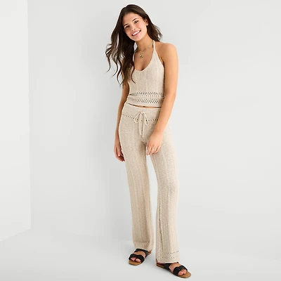 Arizona Womens Juniors Straight Low Rise Pull-On Pant