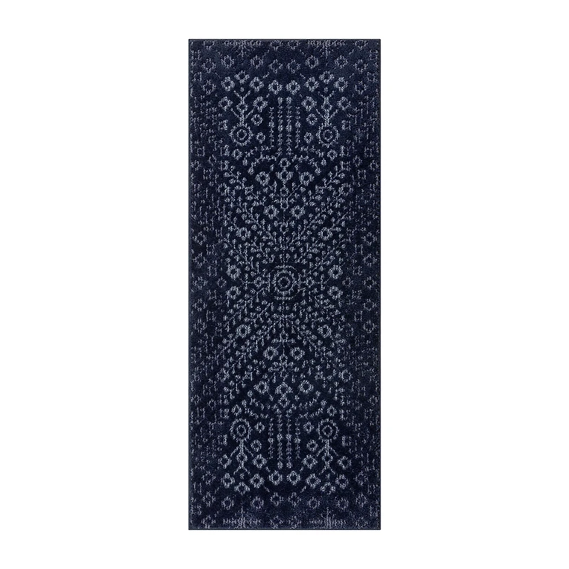 Maples Mono Navy Indoor Rectangular Runner