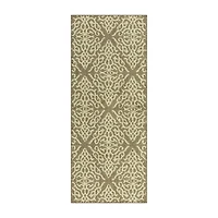 Maples Geo Diamond Brown Indoor Rectangular Runner