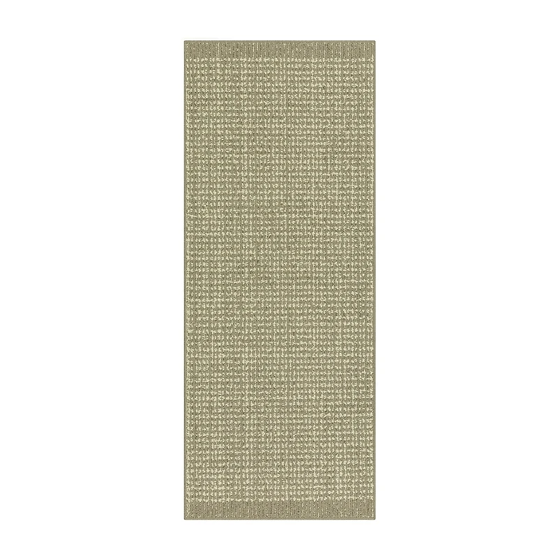 Maples Banded Grid Gray Indoor Rectangular Runner